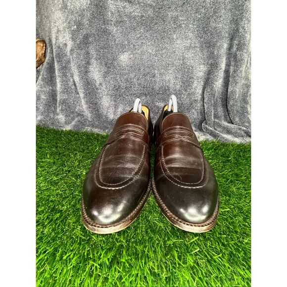 Beckett Simonon Brown Leather Penny Loafers Mens Size 10 Moc Toe Dress Shoes - Picture 2 of 8